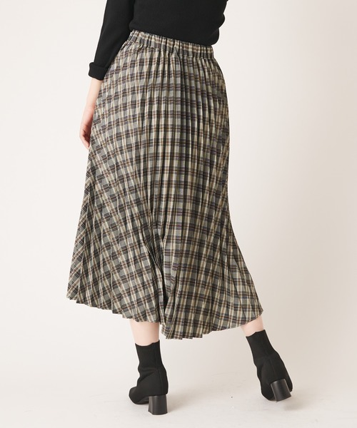 natural couture(ナチュラルクチュール)の「チェック柄プリーツスカート(スカート・レディース・ブラック/ブラウン/グリーン・FREE)」の18枚目の写真