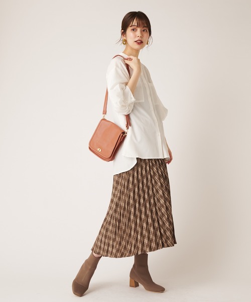 natural couture(ナチュラルクチュール)の「チェック柄プリーツスカート(スカート・レディース・ブラック/ブラウン/グリーン・FREE)」の9枚目の写真