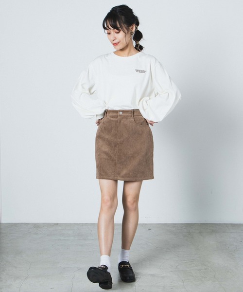 WEGO（ウィゴー）の「WEGO/コーデュロイミニスカート（スカート・レディース・ブラック/パープル/ブラウン/アイボリー・SMALL/MEDIUM/LARGE）」の13枚目の写真