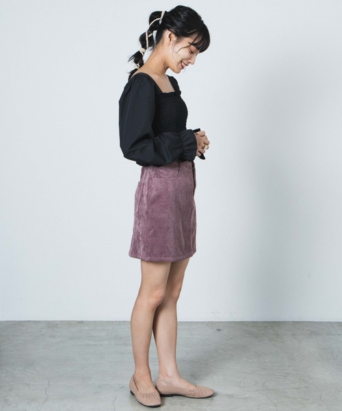 WEGO（ウィゴー）の「WEGO/コーデュロイミニスカート（スカート・レディース・ブラック/パープル/ブラウン/アイボリー・SMALL/MEDIUM/LARGE）」の15枚目の写真
