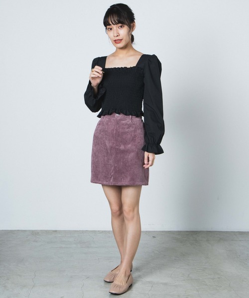 WEGO（ウィゴー）の「WEGO/コーデュロイミニスカート（スカート・レディース・ブラック/パープル/ブラウン/アイボリー・SMALL/MEDIUM/LARGE）」の16枚目の写真