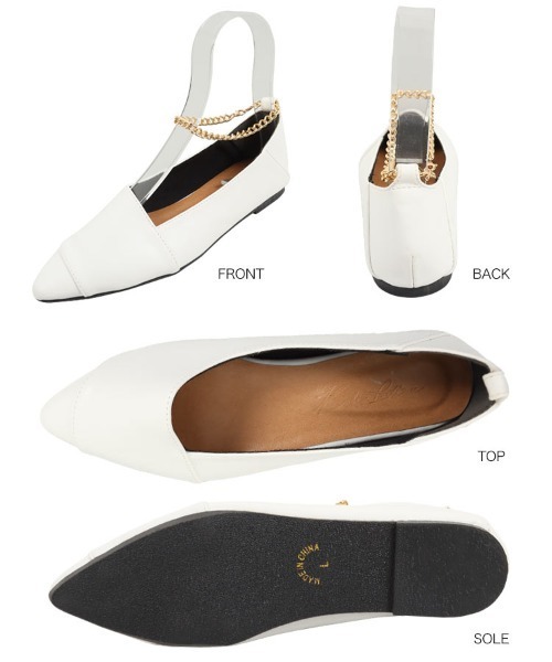 KOBE LETTUCE(コウベレタス)の「チェーンアンクレットフラットパンプス(パンプス・レディース・グリーン系その他/ホワイト/ブラック/レッド系その他・M/LL/L/S)」の11枚目の写真