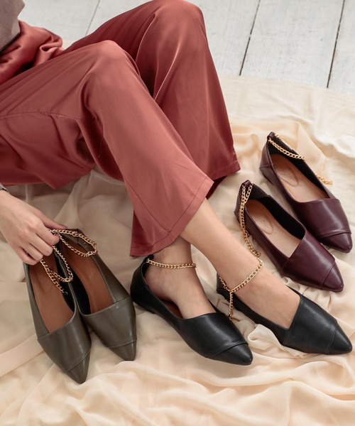 KOBE LETTUCE(コウベレタス)の「チェーンアンクレットフラットパンプス(パンプス・レディース・グリーン系その他/ホワイト/ブラック/レッド系その他・M/LL/L/S)」の10枚目の写真