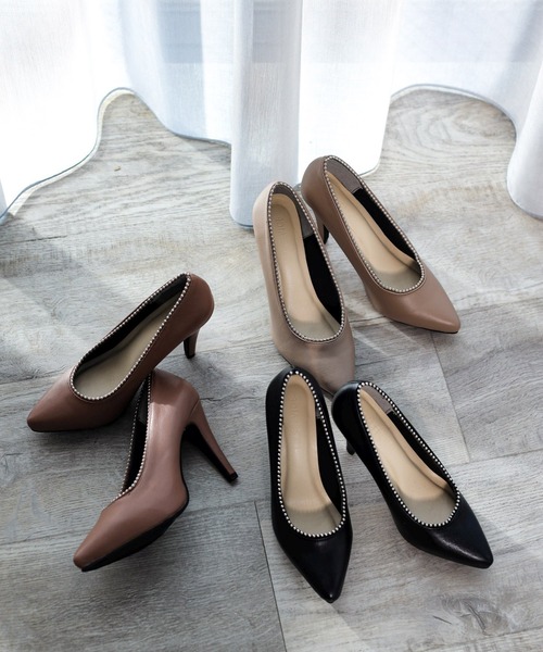 LIPSERVICE（リップサービス）の「ボールチェーンパンプス（パンプス・レディース・ブラック/ベージュ/ブラウン・S/M/L）」の4枚目の写真