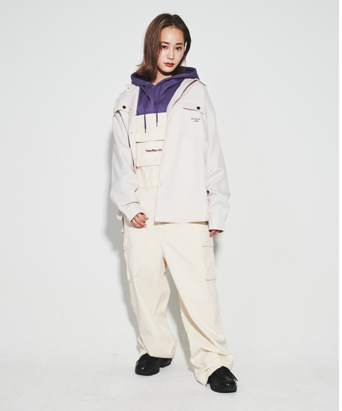 VISION STREET WEAR（ヴィジョンストリートウェア）の「VISION STREET WEAR/ヴィジョンストリートウエア オーバーオール/カーゴパンツ（サロペット/オーバーオール・メンズ・ブラック/サックスブルー/アイボリー/チャコール・LL/M/L）」の2枚目の写真