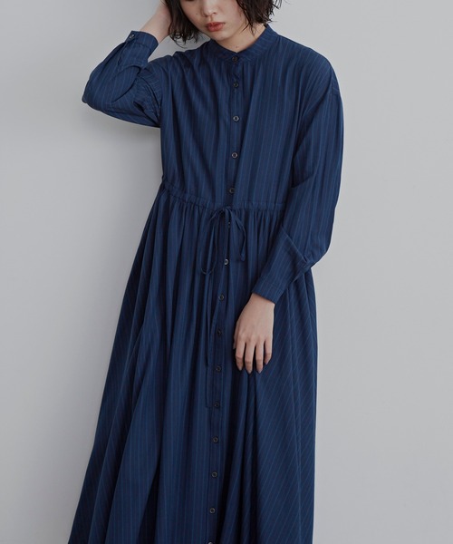 Libra Cue（リブラ キュー）の「ストライプボリュームシャツワンピース（シャツワンピース・レディース・ネイビー/グレー/ピンク・FREE）」の10枚目の写真