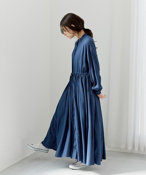 Libra Cue（リブラ キュー）の「ストライプボリュームシャツワンピース（シャツワンピース・レディース・ネイビー/グレー/ピンク・FREE）」の21枚目の写真