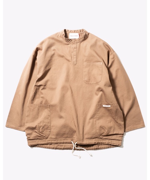 Vincent et Mireille（バンソンエミレイユ）の「【VINCENT ET MIREILLE ヴァンソンエミレイユ】UNISEX ヘリンボーンスモック（シャツ/ブラウス・メンズ・サンドベージュ/オフホワイト/ネイビー/ブラック・40/42/36）」の3枚目の写真