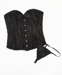 Lace Ladies(レースレディース)のビスチェ編み紐コルセット 共布ショーツ付き 2点セット(その他アンダーウェア/インナー)