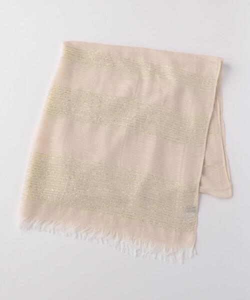 THE STATION STORE（ザ ステーション ストア）の「＜closet story＞ラメボーダー ストール（ストール/ショール・レディース・ライトグレー/ライトブルー/ベージュ・FREE）」の3枚目の写真