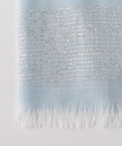 THE STATION STORE（ザ ステーション ストア）の「＜closet story＞ラメボーダー ストール（ストール/ショール・レディース・ライトグレー/ライトブルー/ベージュ・FREE）」の7枚目の写真