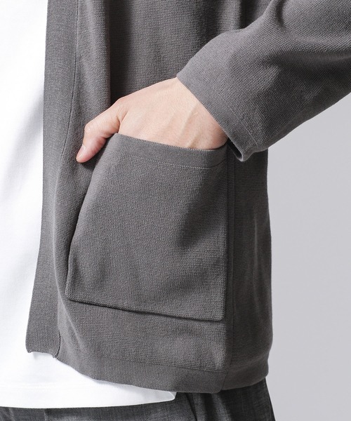 NANO universe（ナノユニバース）の「ソロテックスハーフミラノトッパーカーディガン（カーディガン/ボレロ・メンズ・ブラック/グレー/ベージュ・SMALL/LARGE/X-LARGE/MEDIUM）」の6枚目の写真