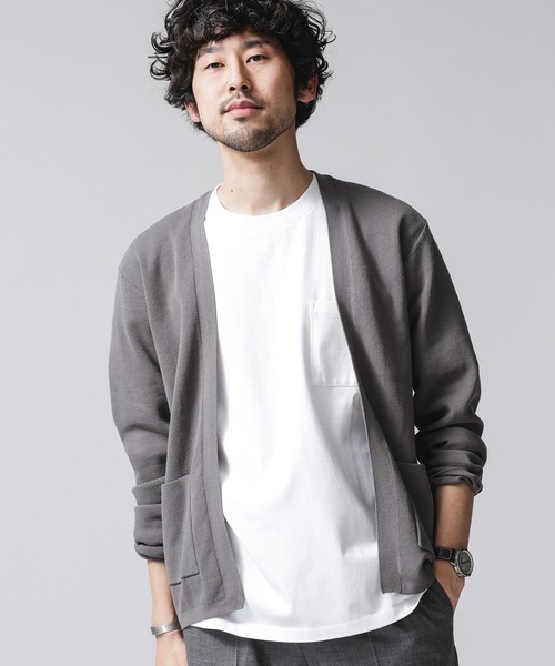 NANO universe（ナノユニバース）の「ソロテックスハーフミラノトッパーカーディガン（カーディガン/ボレロ・メンズ・ブラック/グレー/ベージュ・SMALL/LARGE/X-LARGE/MEDIUM）」の7枚目の写真
