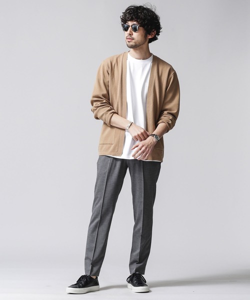 NANO universe（ナノユニバース）の「ソロテックスハーフミラノトッパーカーディガン（カーディガン/ボレロ・メンズ・ブラック/グレー/ベージュ・SMALL/LARGE/X-LARGE/MEDIUM）」の9枚目の写真