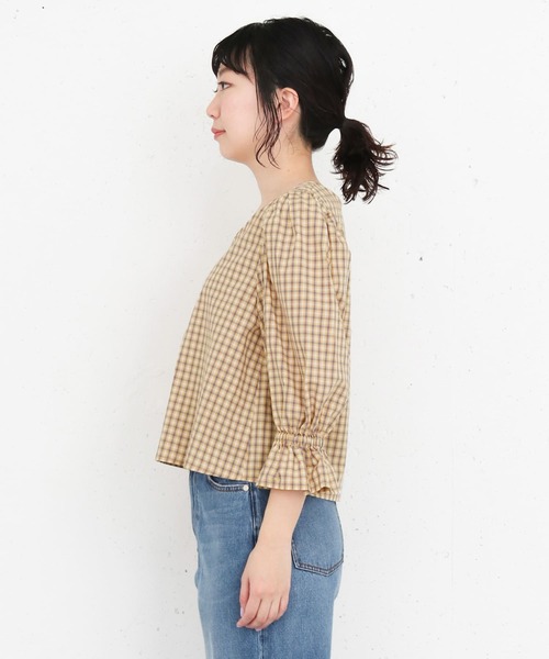 KBF+（ケービーエフプラス）の「KBF+　ショルダータックチェックブラウス∴（シャツ/ブラウス・レディース・ブラウン系その他/ブルー系その他/イエロー系その他・ONE）」の21枚目の写真