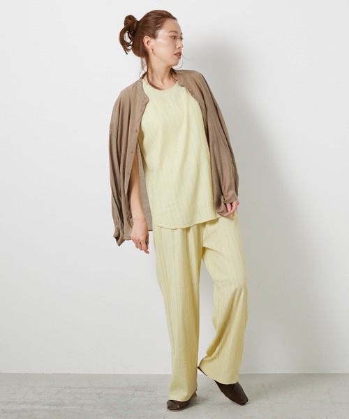 AZUL ENCANTO（アズールエンカント）の「楊柳リラックスパンツ（その他パンツ・レディース・ベージュ/ライトイエロー/ライトブラック・FREE）」の4枚目の写真