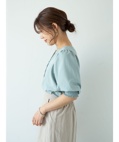 Green　Parks（グリーンパークス）の「パフスリーブブラウス＊（シャツ/ブラウス・レディース・ベージュ/ブルー/その他8・FREE）」の10枚目の写真