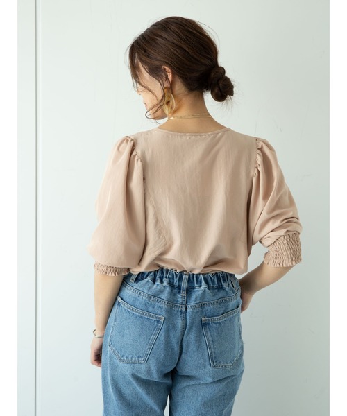 Green　Parks（グリーンパークス）の「パフスリーブブラウス＊（シャツ/ブラウス・レディース・ベージュ/ブルー/その他8・FREE）」の5枚目の写真