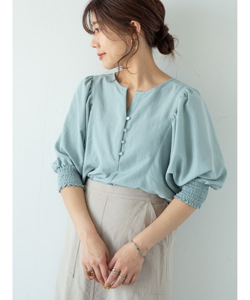 Green　Parks（グリーンパークス）の「パフスリーブブラウス＊（シャツ/ブラウス・レディース・ベージュ/ブルー/その他8・FREE）」の17枚目の写真