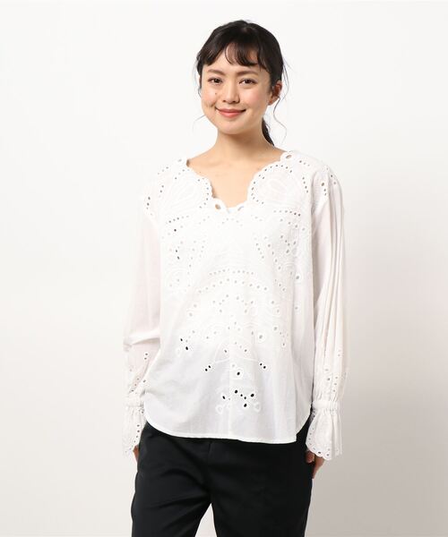 FELLINI（フェリーニ）の「レースブラウス（シャツ/ブラウス・レディース・イエロー/カーキ/ホワイト・M）」の2枚目の写真