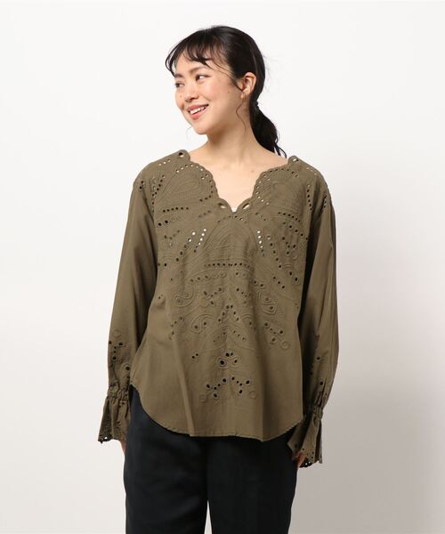 FELLINI（フェリーニ）の「レースブラウス（シャツ/ブラウス・レディース・イエロー/カーキ/ホワイト・M）」の3枚目の写真