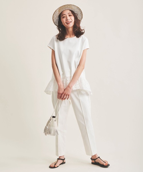 The Virgnia（ザ ヴァージニア）の「チノテーパードパンツ（その他パンツ・レディース・オフホワイト/ブルー・38/36）」の8枚目の写真