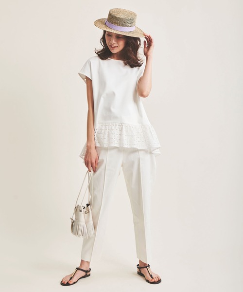 The Virgnia（ザ ヴァージニア）の「チノテーパードパンツ（その他パンツ・レディース・オフホワイト/ブルー・38/36）」の12枚目の写真