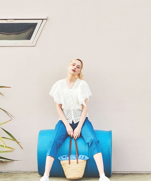 The Virgnia（ザ ヴァージニア）の「チノテーパードパンツ（その他パンツ・レディース・オフホワイト/ブルー・38/36）」の17枚目の写真