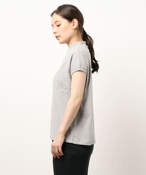 JUGLANS(ユグランス)の「☆ モックネック 刺繍Tシャツ(Tシャツ/カットソー・レディース・ブラック/ブラウン/ネイビー/ホワイト/グレー・M/L)」の6枚目の写真