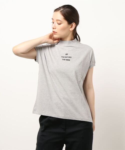 JUGLANS(ユグランス)の「☆ モックネック 刺繍Tシャツ(Tシャツ/カットソー・レディース・ブラック/ブラウン/ネイビー/ホワイト/グレー・M/L)」の8枚目の写真