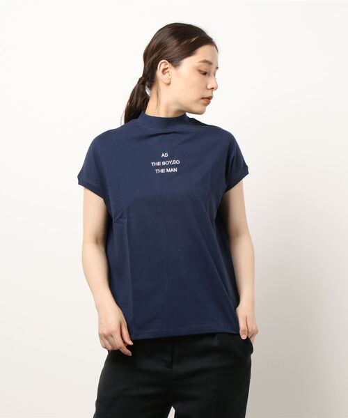 JUGLANS(ユグランス)の「☆ モックネック 刺繍Tシャツ(Tシャツ/カットソー・レディース・ブラック/ブラウン/ネイビー/ホワイト/グレー・M/L)」の10枚目の写真