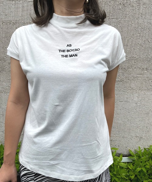 JUGLANS(ユグランス)の「☆ モックネック 刺繍Tシャツ(Tシャツ/カットソー・レディース・ブラック/ブラウン/ネイビー/ホワイト/グレー・M/L)」の11枚目の写真