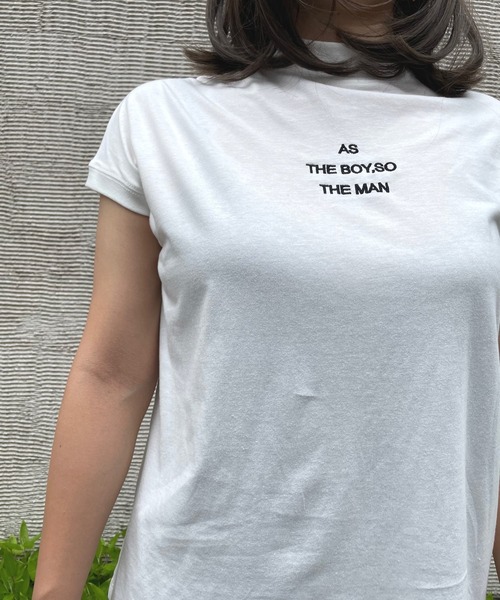 JUGLANS(ユグランス)の「☆ モックネック 刺繍Tシャツ(Tシャツ/カットソー・レディース・ブラック/ブラウン/ネイビー/ホワイト/グレー・M/L)」の12枚目の写真