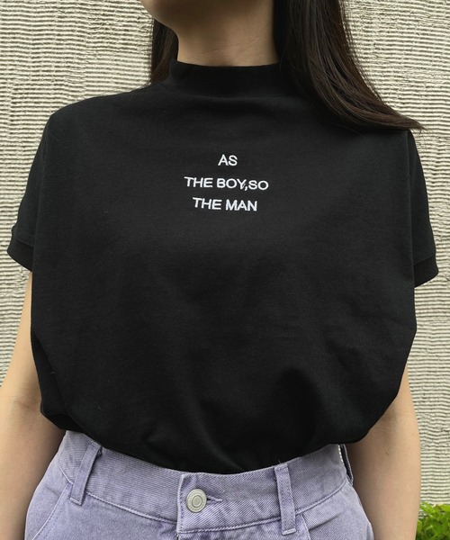 JUGLANS(ユグランス)の「☆ モックネック 刺繍Tシャツ(Tシャツ/カットソー・レディース・ブラック/ブラウン/ネイビー/ホワイト/グレー・M/L)」の18枚目の写真