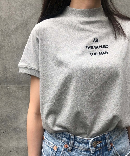 JUGLANS(ユグランス)の「☆ モックネック 刺繍Tシャツ(Tシャツ/カットソー・レディース・ブラック/ブラウン/ネイビー/ホワイト/グレー・M/L)」の21枚目の写真