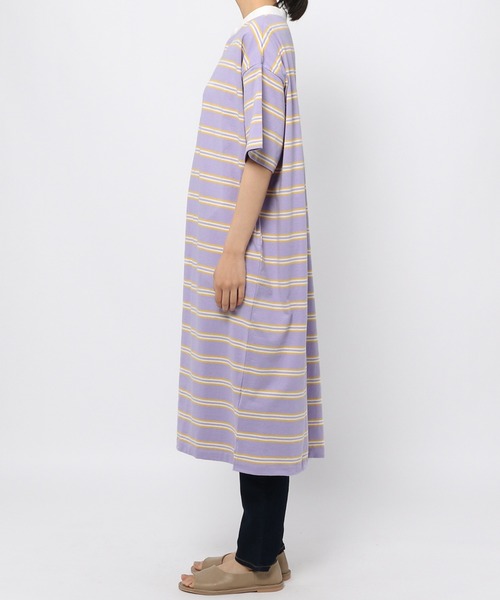 studio CLIP(スタディオクリップ)の「【低身長向けアイテム/WEB限定】ボーダーラガーワンピース(ワンピース・レディース・ブルー/ラベンダー・FREE)」の7枚目の写真