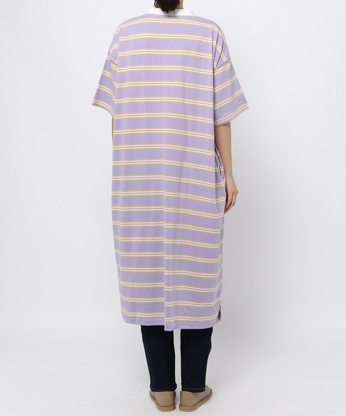 studio CLIP(スタディオクリップ)の「【低身長向けアイテム/WEB限定】ボーダーラガーワンピース(ワンピース・レディース・ブルー/ラベンダー・FREE)」の8枚目の写真