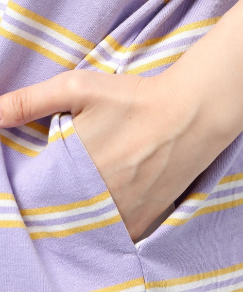 studio CLIP(スタディオクリップ)の「【低身長向けアイテム/WEB限定】ボーダーラガーワンピース(ワンピース・レディース・ブルー/ラベンダー・FREE)」の11枚目の写真