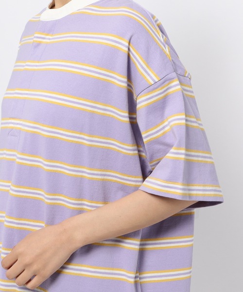 studio CLIP(スタディオクリップ)の「【低身長向けアイテム/WEB限定】ボーダーラガーワンピース(ワンピース・レディース・ブルー/ラベンダー・FREE)」の12枚目の写真