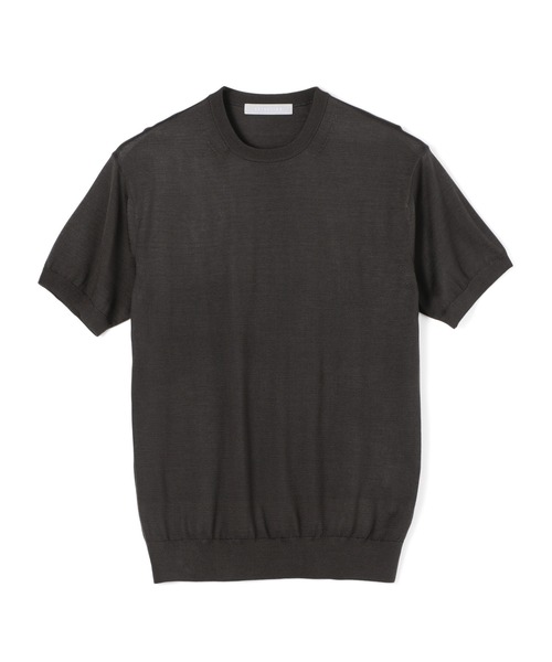 ESTNATION（エストネーション）の「ESTNATION / ウォッシャブルシルク半袖ニットTシャツ（ニット/セーター・メンズ・ブラック/チャコールグレー/ブルー・SMALL/LARGE/MEDIUM）」の2枚目の写真
