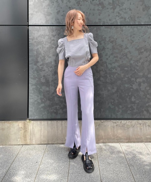 FREE'S MART(フリーズマート)の「スクエアネック短丈半袖ボリュームスリーブブラウス(シャツ/ブラウス・レディース・グリーン系その他/ブラック系その他/パープル系その他/ベージュ系その他・FREE)」の20枚目の写真