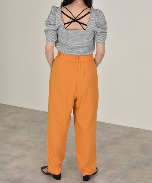 w closet（ダブルクローゼット）の「細ボーダーボリューム袖テレコプルオーバー（Tシャツ/カットソー・レディース・ホワイト×ブラック/ピンク系その他/サックスブルー/ライトパープル/ブラウン・FREE）」の11枚目の写真