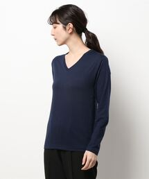 【Bl】天竺Vネック長袖Tシャツ