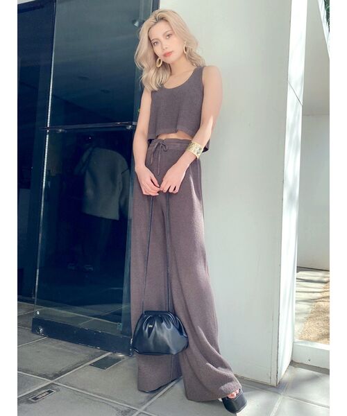 GYDA（ジェイダ）の「【SETUP着用可】H/Wワイドパイルニットパンツ（その他パンツ・レディース・ベージュ/チャコールグレー・FREE）」の11枚目の写真