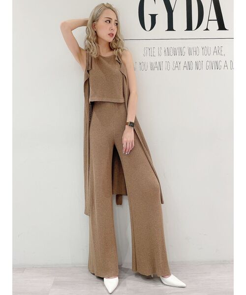GYDA（ジェイダ）の「【SETUP着用可】H/Wワイドパイルニットパンツ（その他パンツ・レディース・ベージュ/チャコールグレー・FREE）」の17枚目の写真
