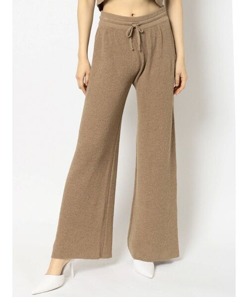 GYDA（ジェイダ）の「【SETUP着用可】H/Wワイドパイルニットパンツ（その他パンツ・レディース・ベージュ/チャコールグレー・FREE）」の18枚目の写真