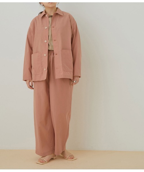 PHEENY（フィーニー）の「【PHEENY】Nylon cotton grosgrain coverall jacket（その他アウター・レディース・グリーン/ピンク・FREE）」の3枚目の写真