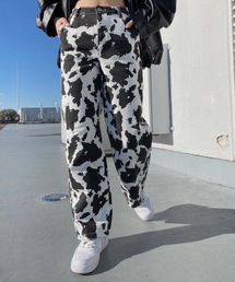 COW柄ハイウエストデニムパンツ