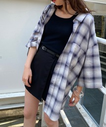 WEGO | WEGO/オンブレチェックルーズ5分袖シャツ(シャツ/ブラウス)