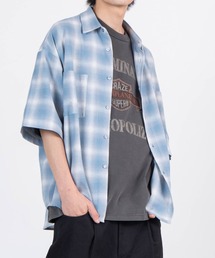 WEGO | WEGO/オンブレチェックルーズ5分袖シャツ(シャツ/ブラウス)